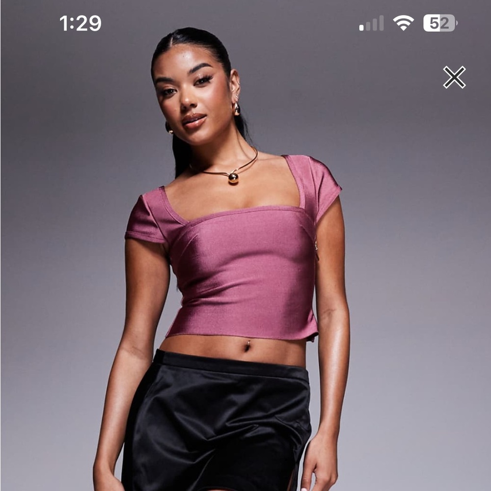 ASOS Pink Fitted Crop Top